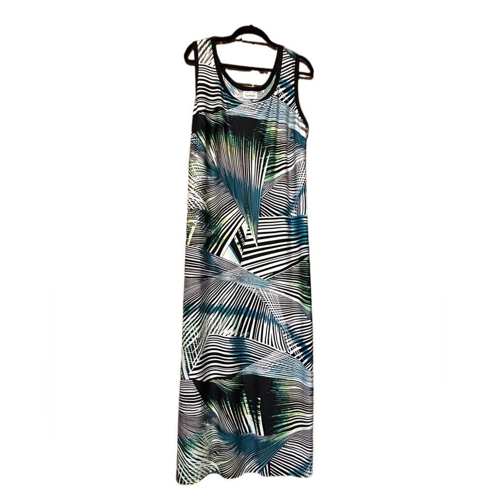 Avenue Blue and White Sheath Maxi Dress Size 18/20 NWT